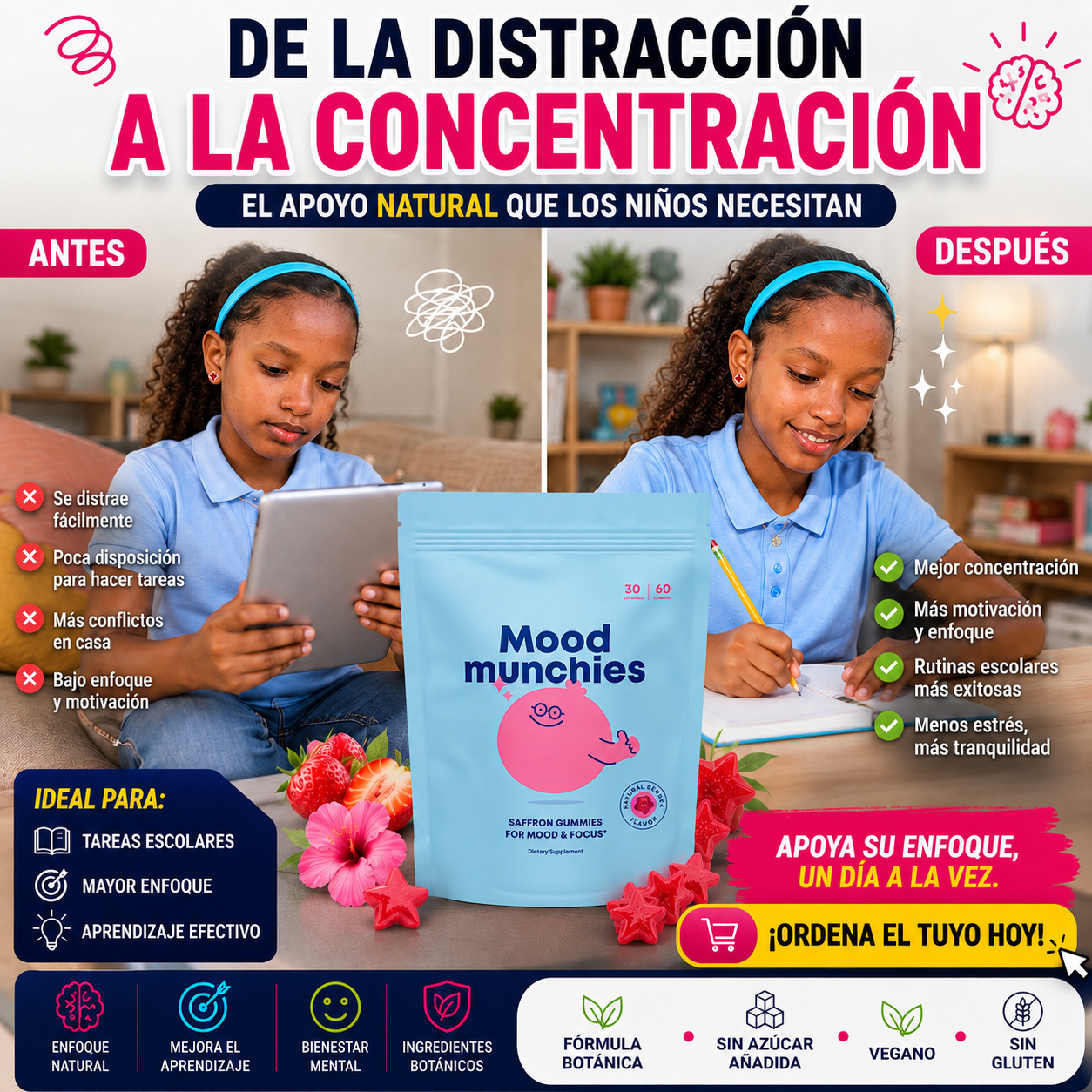 Mood Munchies | Gomitas Naturales para el Enfoque y la Concentración Infantil