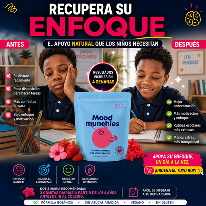 Mood Munchies | Gomitas Naturales para el Enfoque y la Concentración Infantil