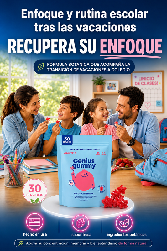 Genius Gummy | Gomitas Naturales para el Enfoque y la Concentración Infantil