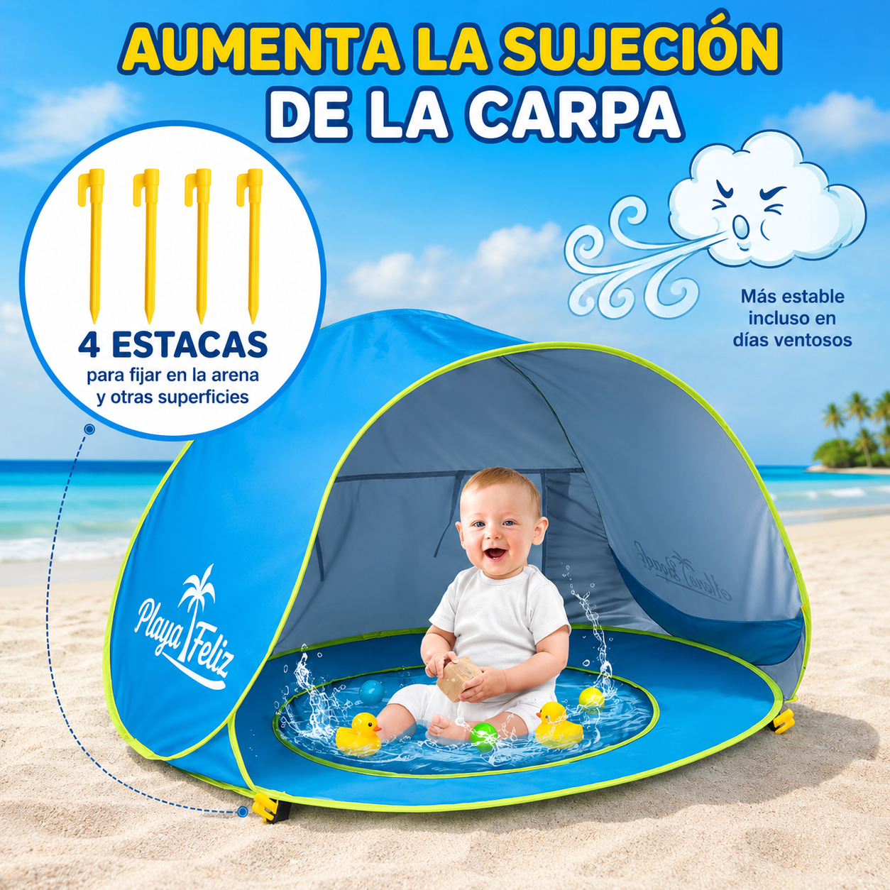 Carpa portátil de playa para niños